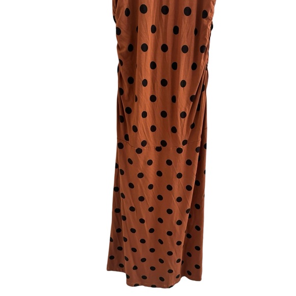 Anthropologie Ruched Midi Dress in Polka Dot Size M - Picture 9 of 12